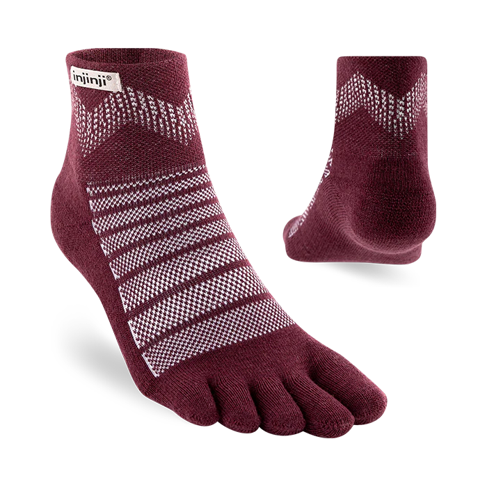 Injinji OUTDOOR Midweight Mini-Crew — Garnet