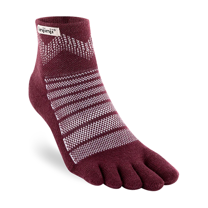 Injinji OUTDOOR Midweight Mini-Crew — Garnet