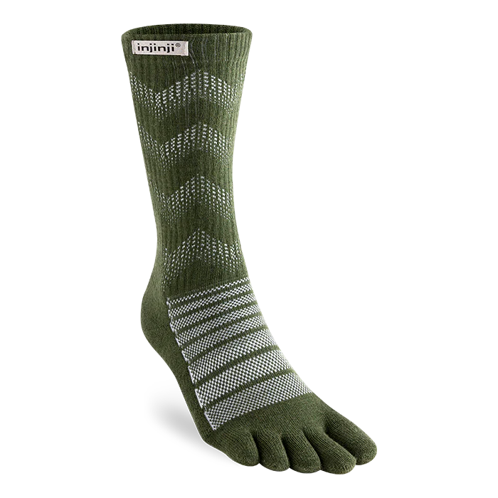 Injinji OUTDOOR Midweight Crew Wool — Forest