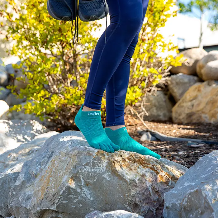 Injinji Womens RUN Lightweight No-Show — Atlantis