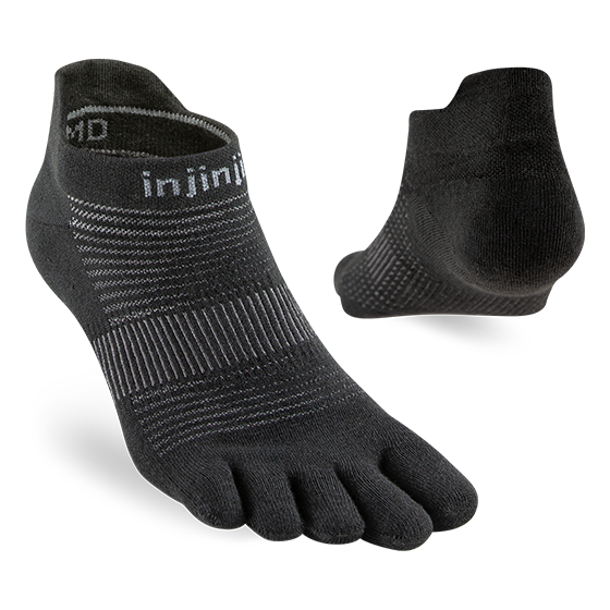Injinji RUN Original Weight No-Show CoolMax — Black
