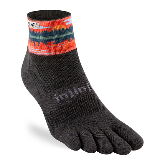 Injinji Artist Designed Men's Trail Mini-Crew Toesocks — Reflection