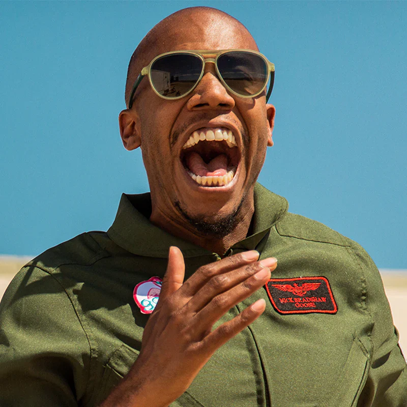goodr Mach G Buzzed On The Tower sunglasses — lifestyle view