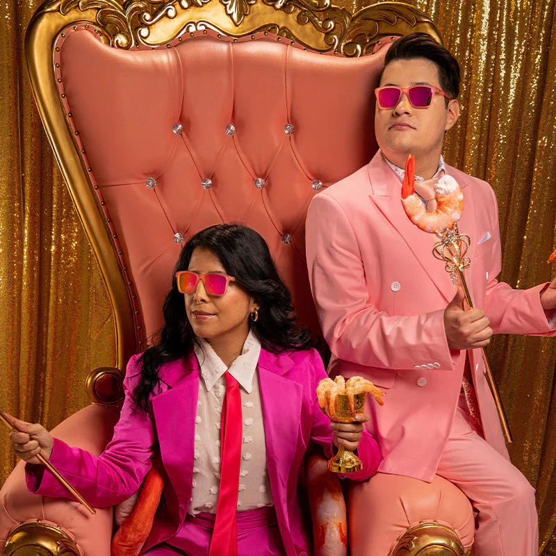 goodr LFG Shrimpin' Ain't Easy sunglasses — lifestyle view