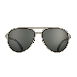 goodr Mach G Clubhouse Closeout sunglasses, stone frame with graphite lenses — front view