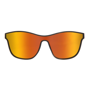 goodr VRG From Zero to Blitzed sunglasses, tortoise frame with mirrored burnt orange lenses — front view