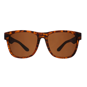 goodr BFG Hellhound Hallucinations sunglasses, burgundy frame with brown lenses — front view