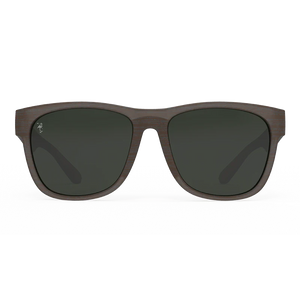 goodr BFG Just Knock It On! sunglasses, smoke frame with mirrored dark green lenses — front view