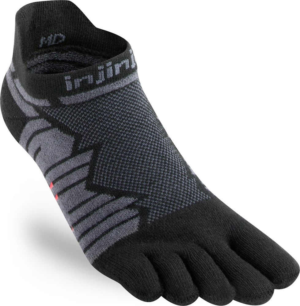 Injinji Ultra Run No Show Running Socks — Onyx
