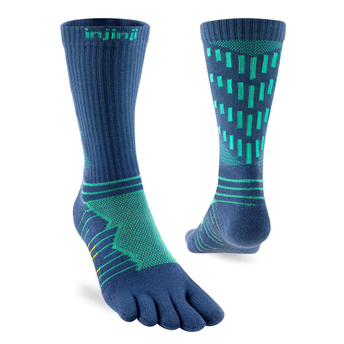 Injinji Ultra Run Crew Running Socks — Mahogany