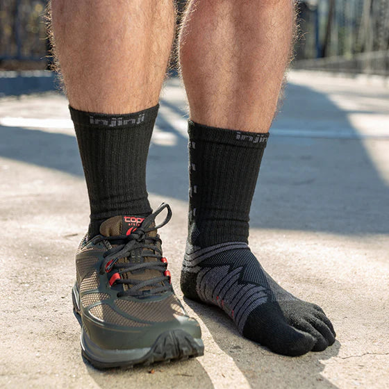 Injinji Ultra Run Crew Running Socks — Obsidian