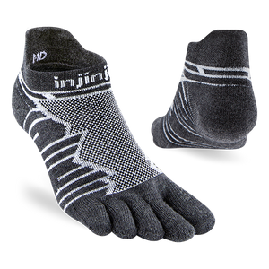 Injinji ULTRA RUN Midweight Padded No-Show Merino — Slate