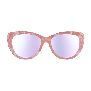 goodr Runway sunglasses, Aphrodite in the Streets and the Sheets, pink frame