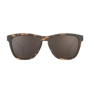goodr OG Bosley's Basset Hound Dreams sunglasses, tortoise frame with graphite lenses — front view