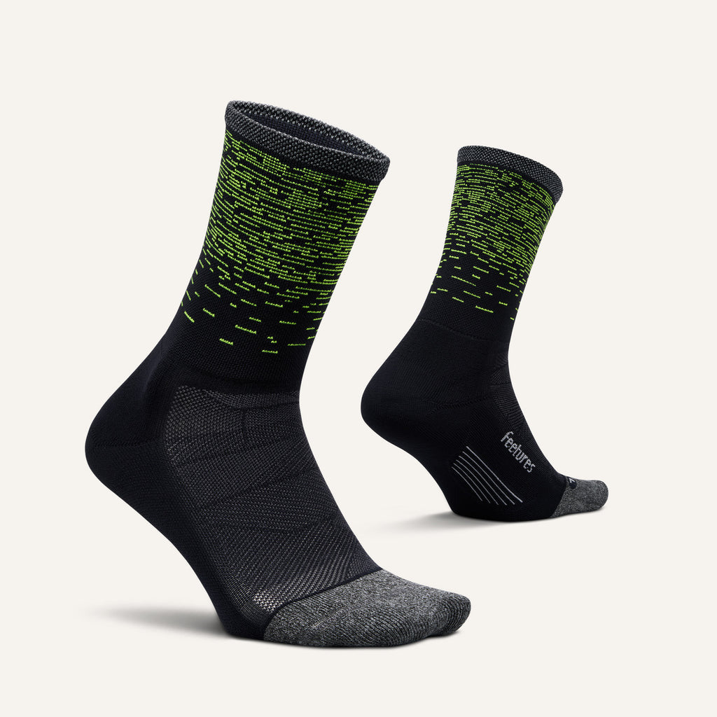 Feetures Elite Light Cushion Reflective Mini Crew sock in Light Wave — pair view #Color_Light Wave