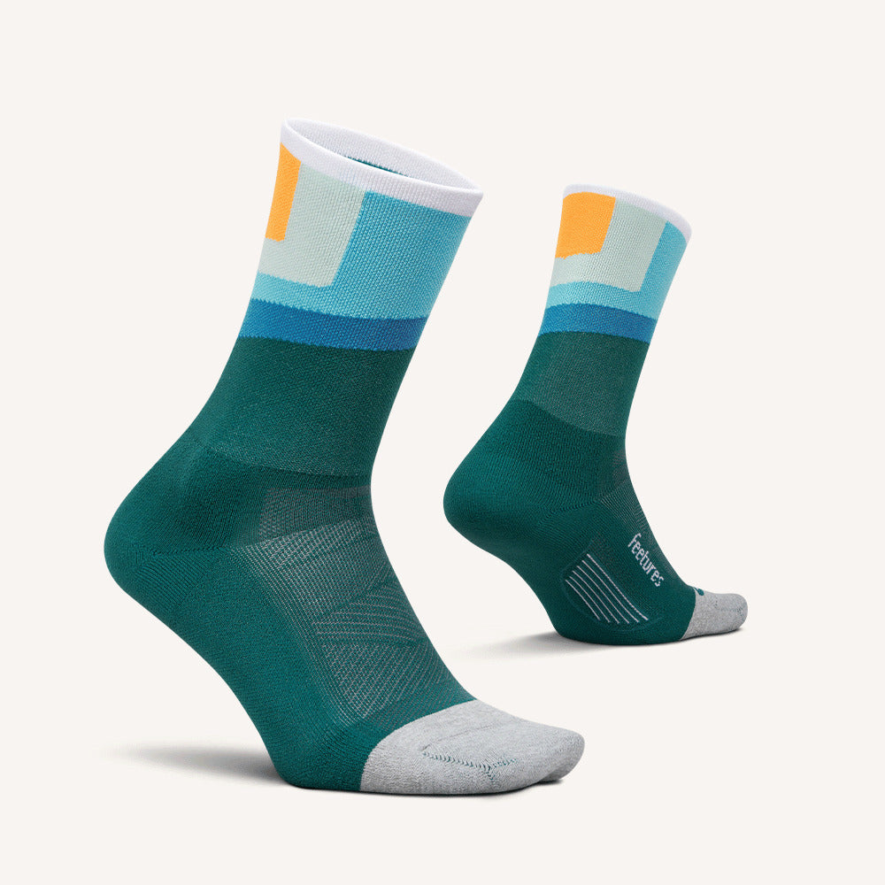 Feetures Elite Light Cushion Mini Crew sock in Breezy Court — pair view #Color_Breezy Court