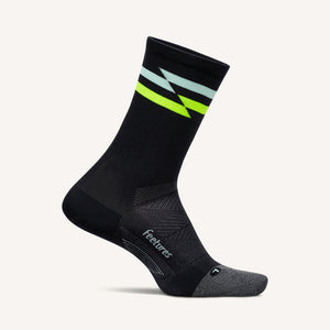 Feetures Elite Ultra Light Cushion Mini Crew sock in Night Track — front view #Colour_Night Track