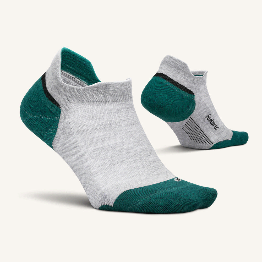 Feetures Elite Max Cushion Tab sock in Stone Ivy — pair view #Colour_Stone Ivy