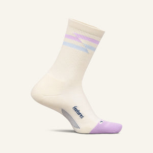 Feetures Elite Max Cushion Mini Crew sock in Soft Track — front view #Color_Soft Track