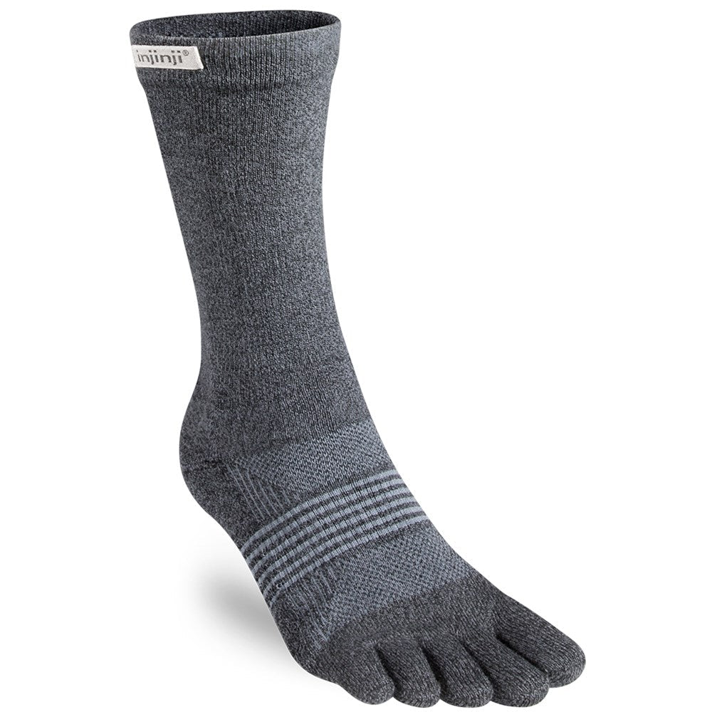 Injinji TRAIL Women's Specific Midweight Crew Running Socks — Granite