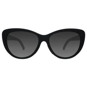 goodr Glam G It's Noir, Darling sunglasses, black frame with graphite gradient lenses — front view