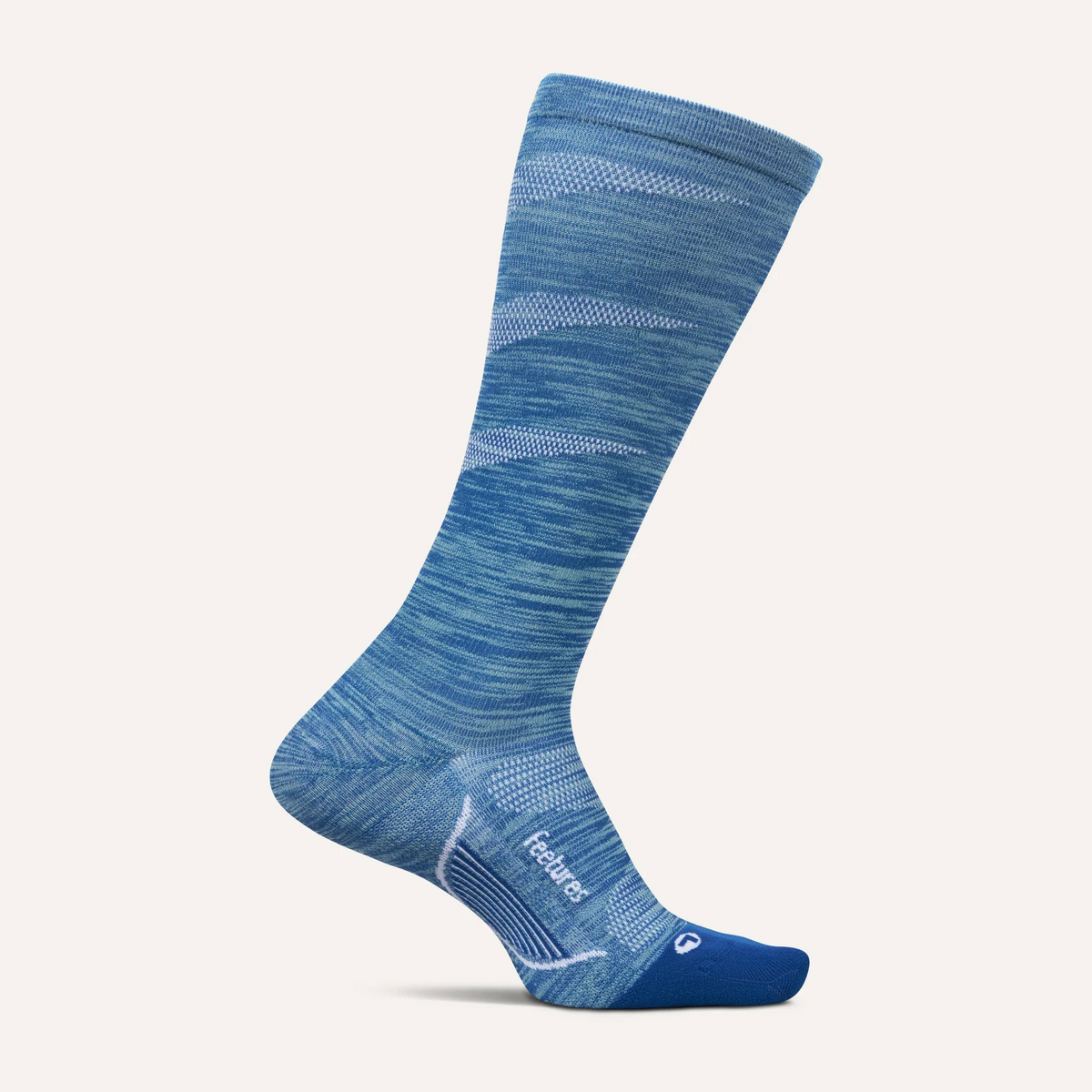 Feetures Graduated Compression Light Cushion Knee High sock in Sapphire — front view #Color_Sapphire