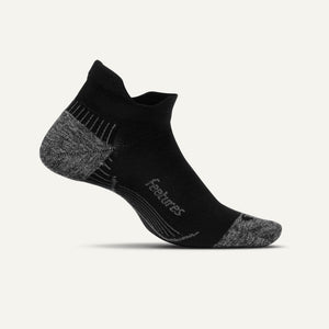 Feetures PF Relief Ultra Light No-Show Tab sock in Black — front view #Colour_Black