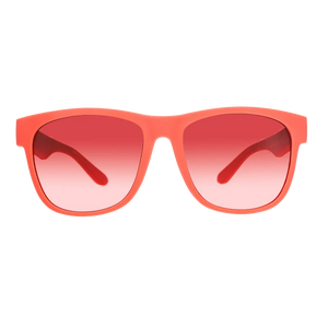 goodr BFG Solar Flare Centaur sunglasses, coral frame with coral gradient mirror lenses — front view