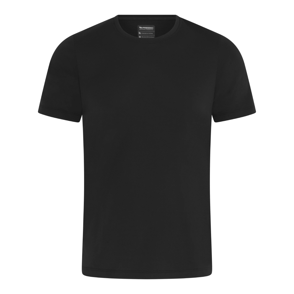 Pressio Sustain S/S Top - Men's — Black, front #Colour_Black