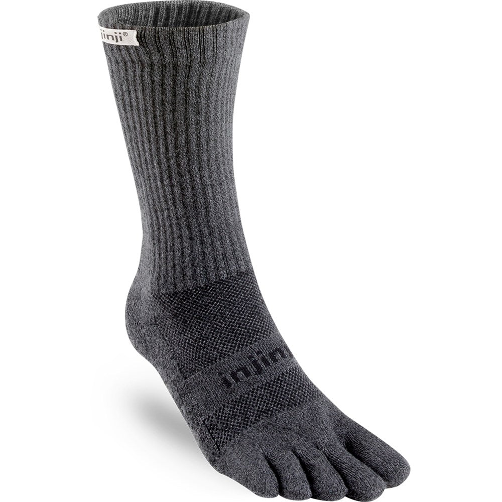 Injinji TRAIL Midweight Crew Running Socks — Granite
