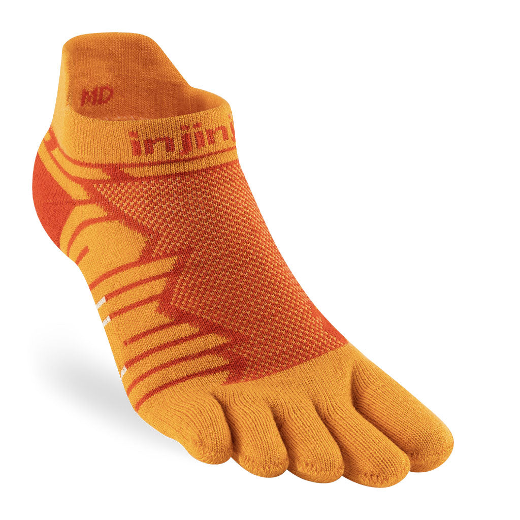 Injinji Ultra Run No Show Running Socks — Desert Orange