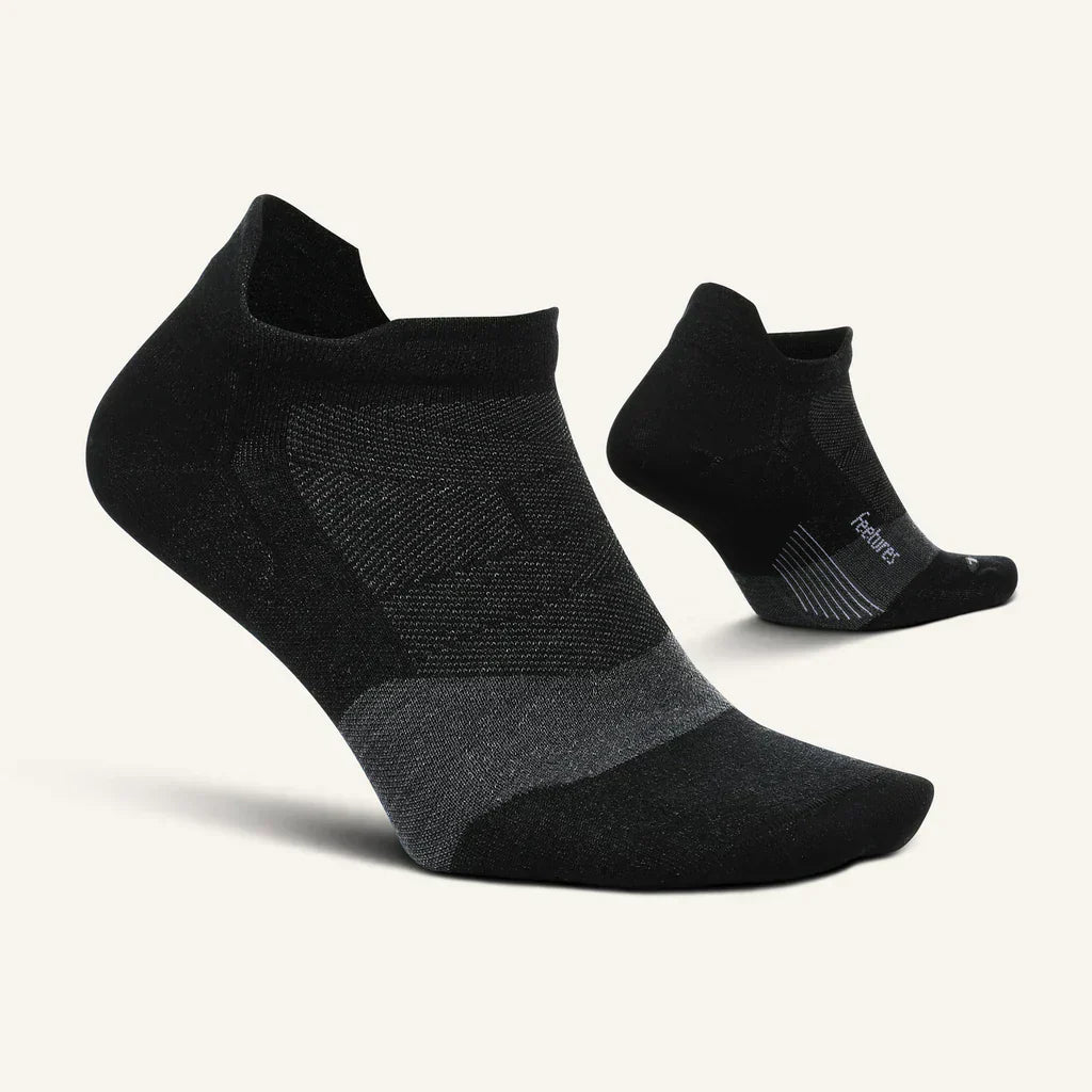 Feetures Merino 10 Ultra Light Tab sock in Charcoal — pair view #Color_Charcoal