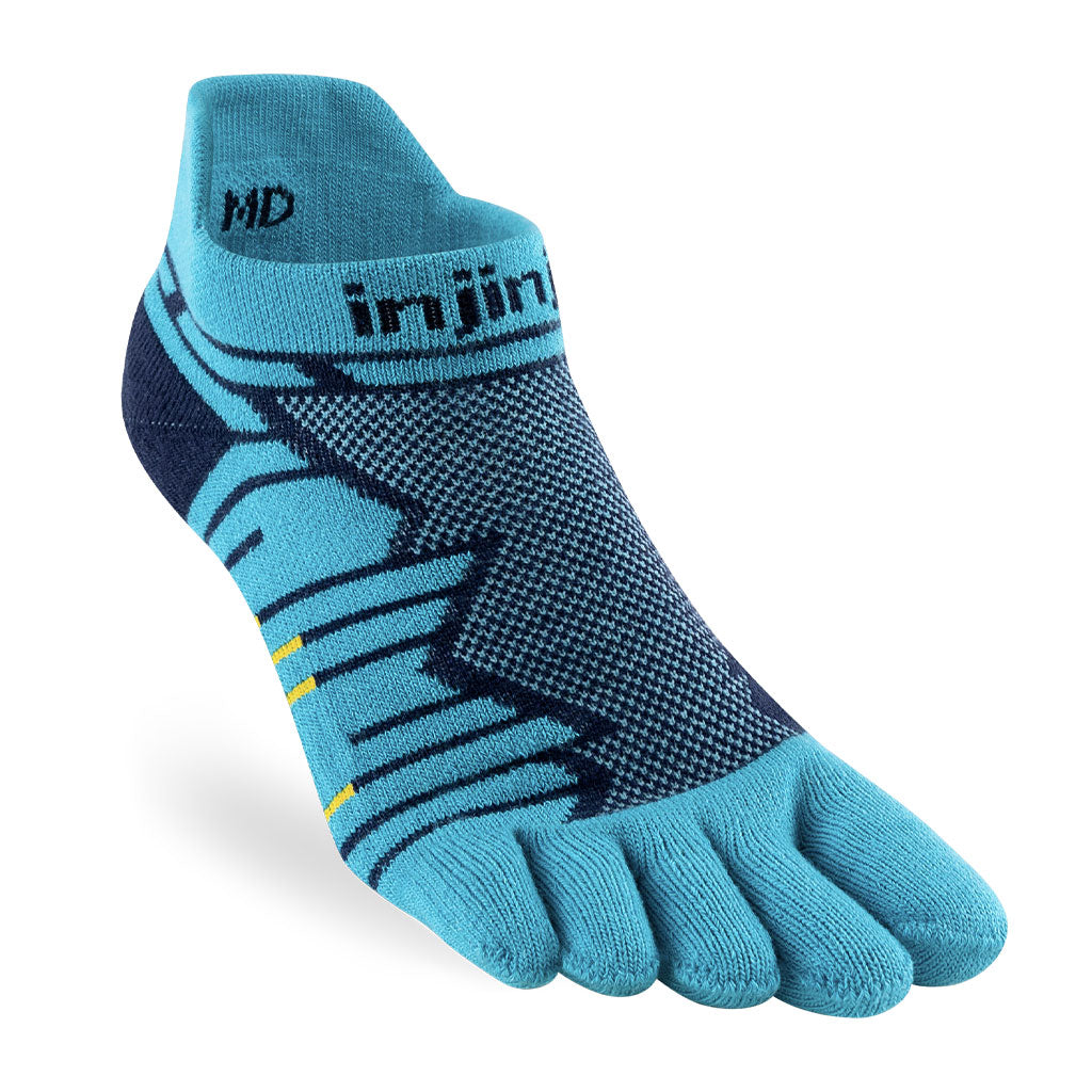 Injinji Ultra Run No Show Running Socks — Pacific Blue